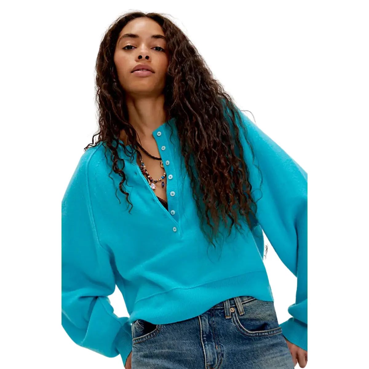 Women's Summer V-Neck Waffle Knit Top