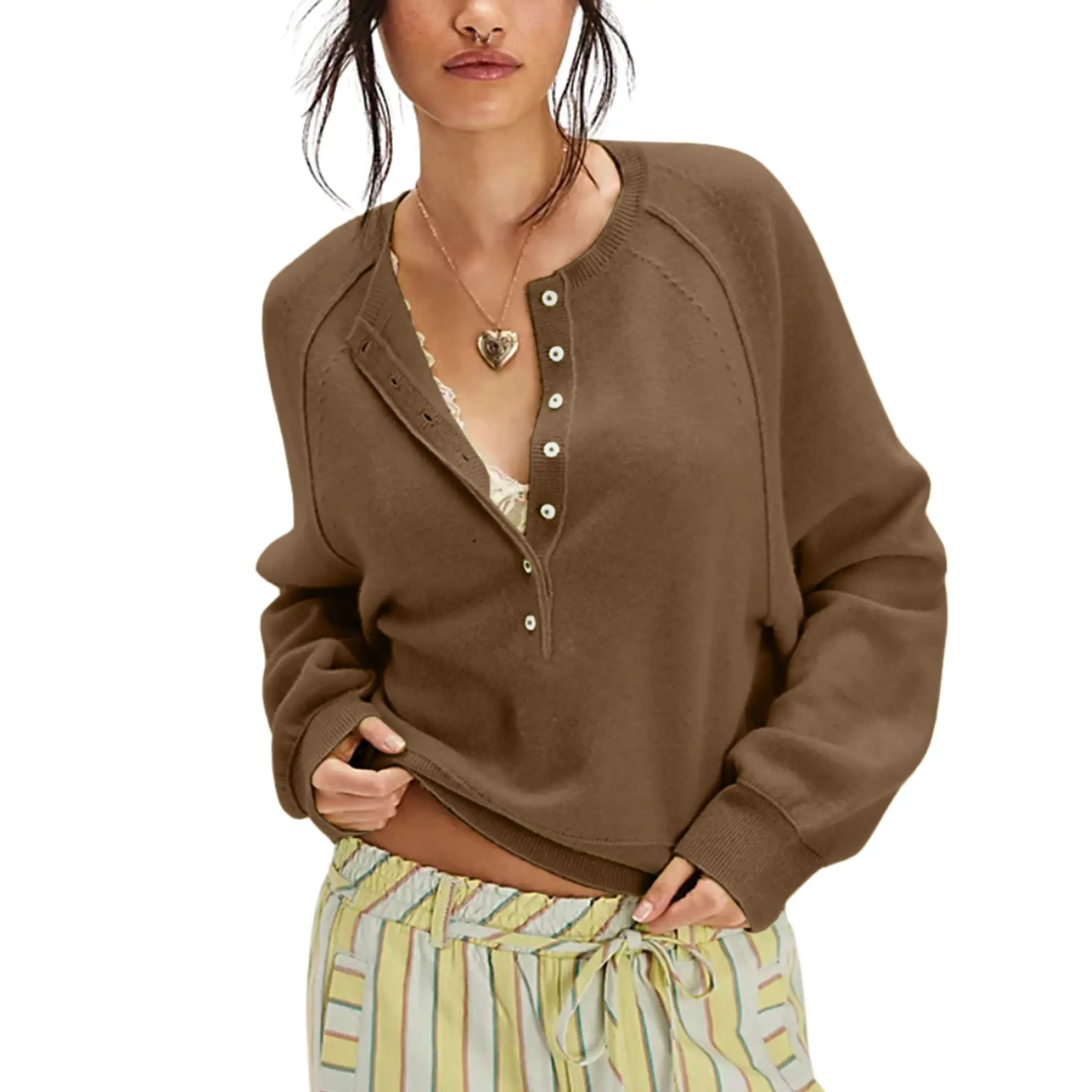 Women's Summer V-Neck Waffle Knit Top