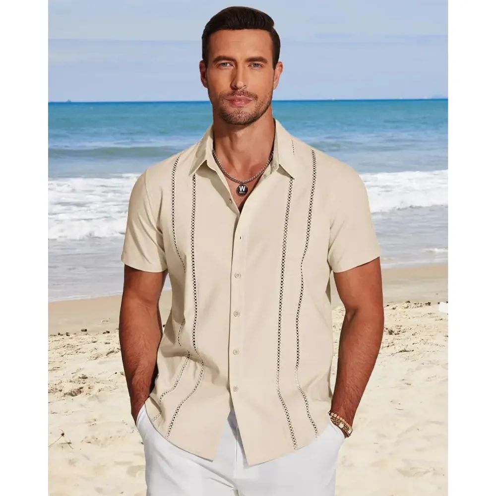 Men's Cuban Guayabera Shirt Short