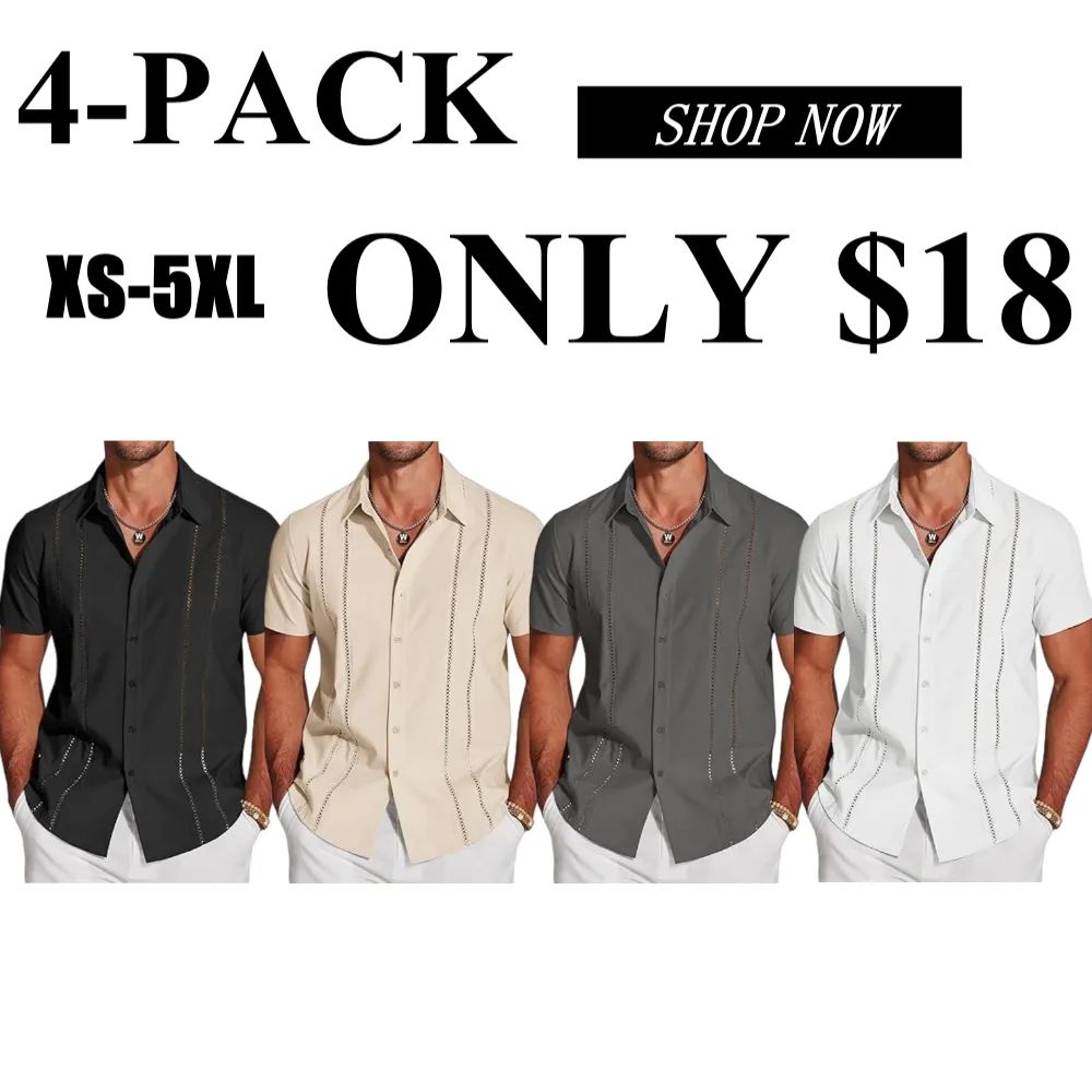 Men's Cuban Guayabera Shirt Short