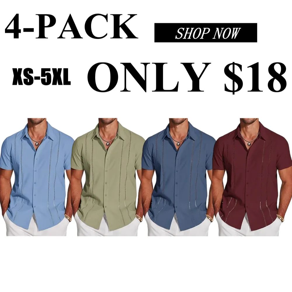 Men's Cuban Guayabera Shirt Short