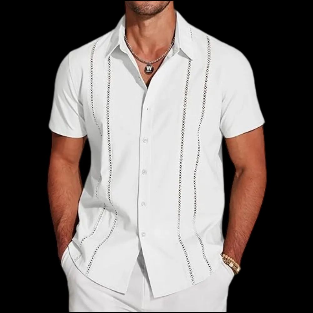 Men's Cuban Guayabera Shirt Short