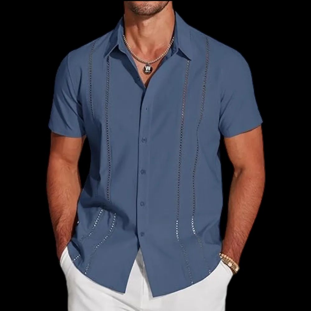 Men's Cuban Guayabera Shirt Short