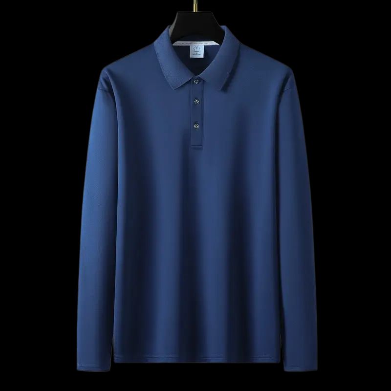 Men's 4-Pack Performance Long Sleeve Polo Shirts - Quick-Dry Athletic Golf & Tennis Tops