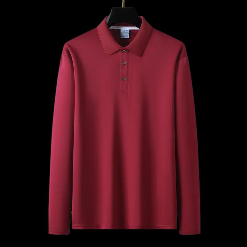 Men's 4-Pack Performance Long Sleeve Polo Shirts - Quick-Dry Athletic Golf & Tennis Tops