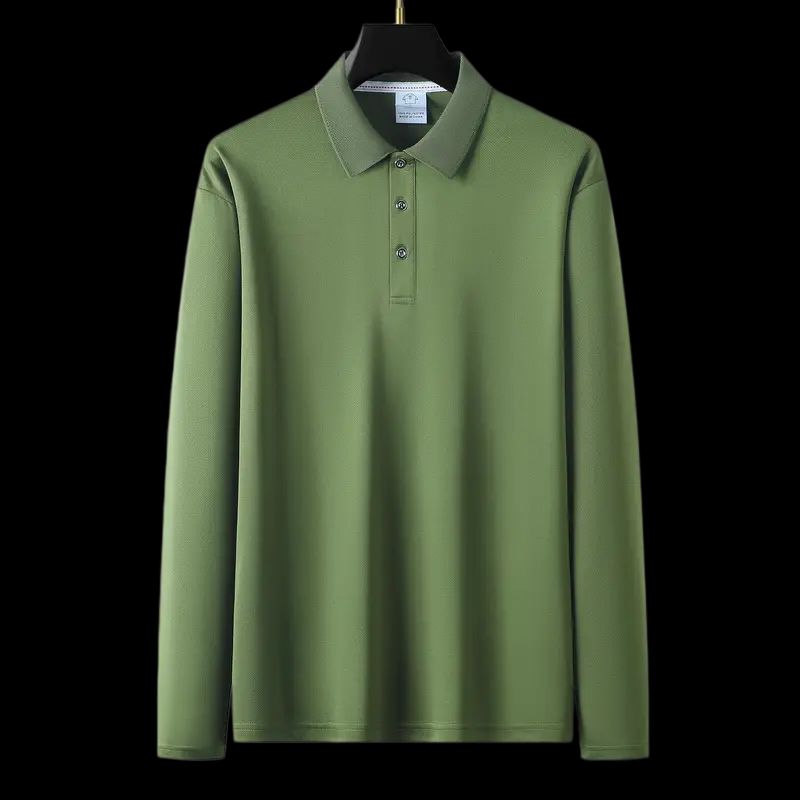 Men's 4-Pack Performance Long Sleeve Polo Shirts - Quick-Dry Athletic Golf & Tennis Tops