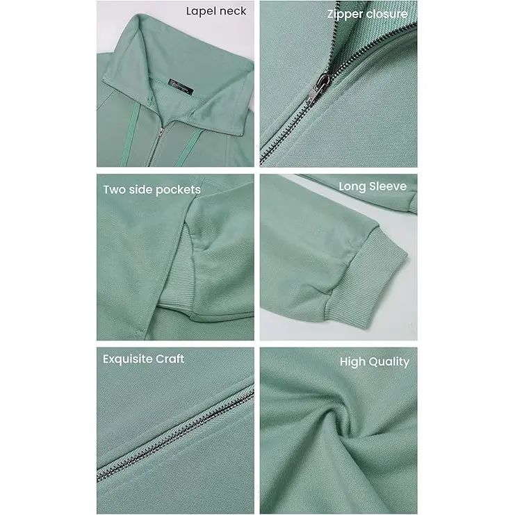 Women's Casual Long Sleeve Lapel Quarter Zipper Sweatshirt - Loose Fall Pullover Top