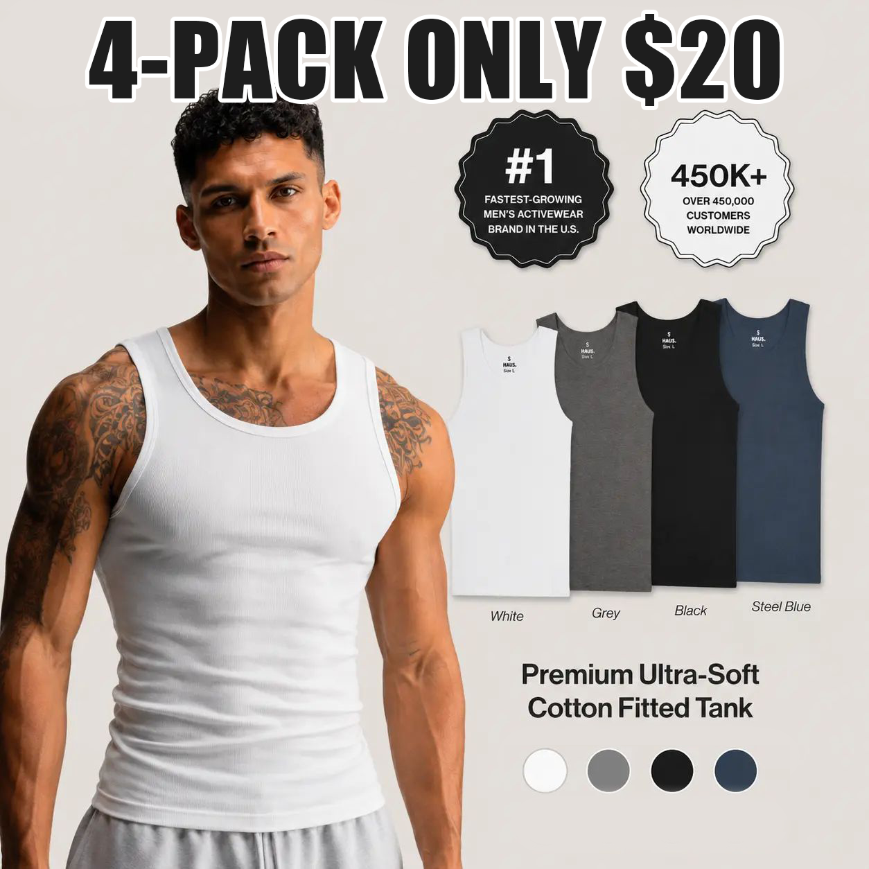 Women's Premium Ultra-Soft Cotton Fitted Tank Top - Breathable Everyday Basic Camisole