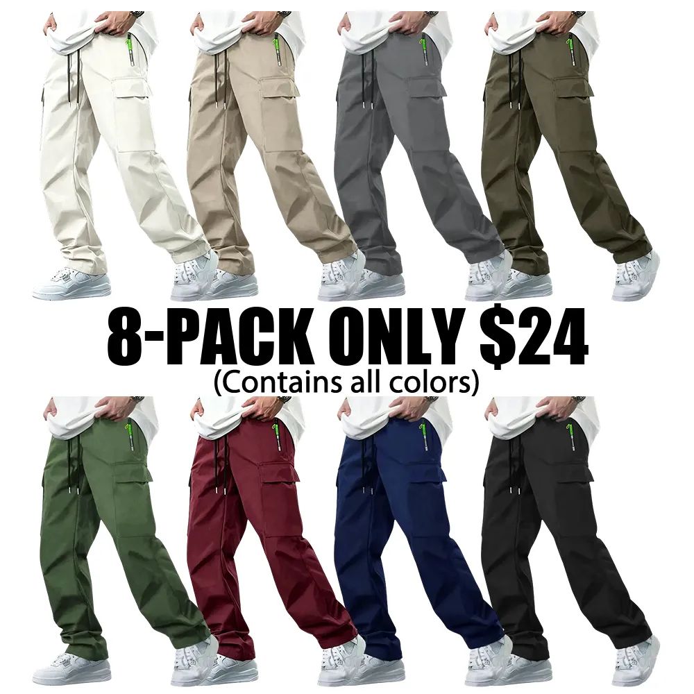 Men's Loose-Fit Multi-Pocket Plus-Size Cargo Pants