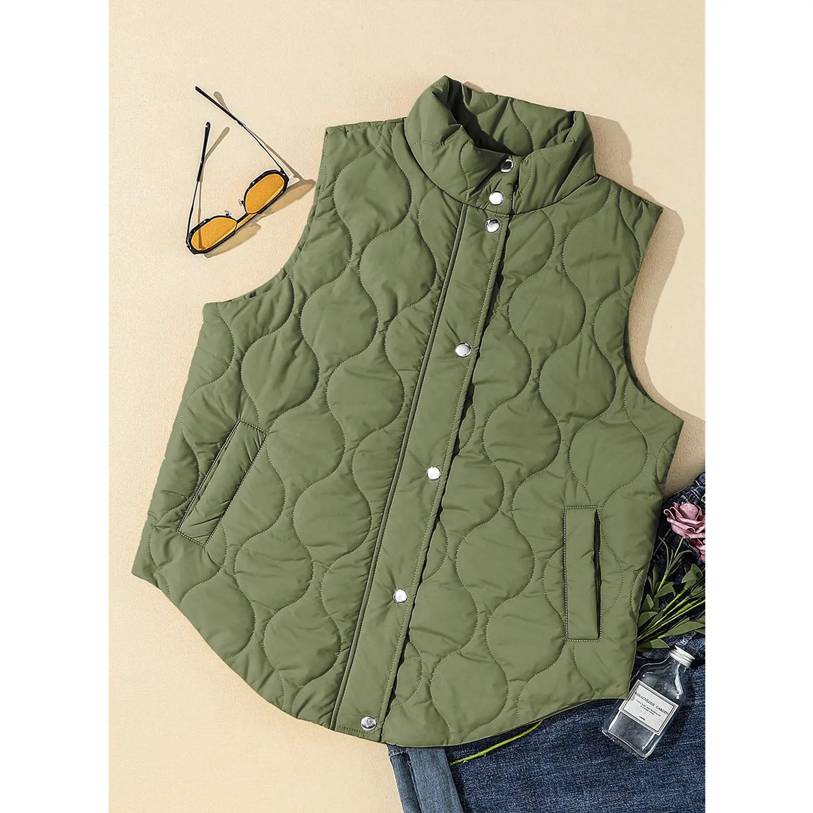 Women's Oversized Quilted Puffer Vest