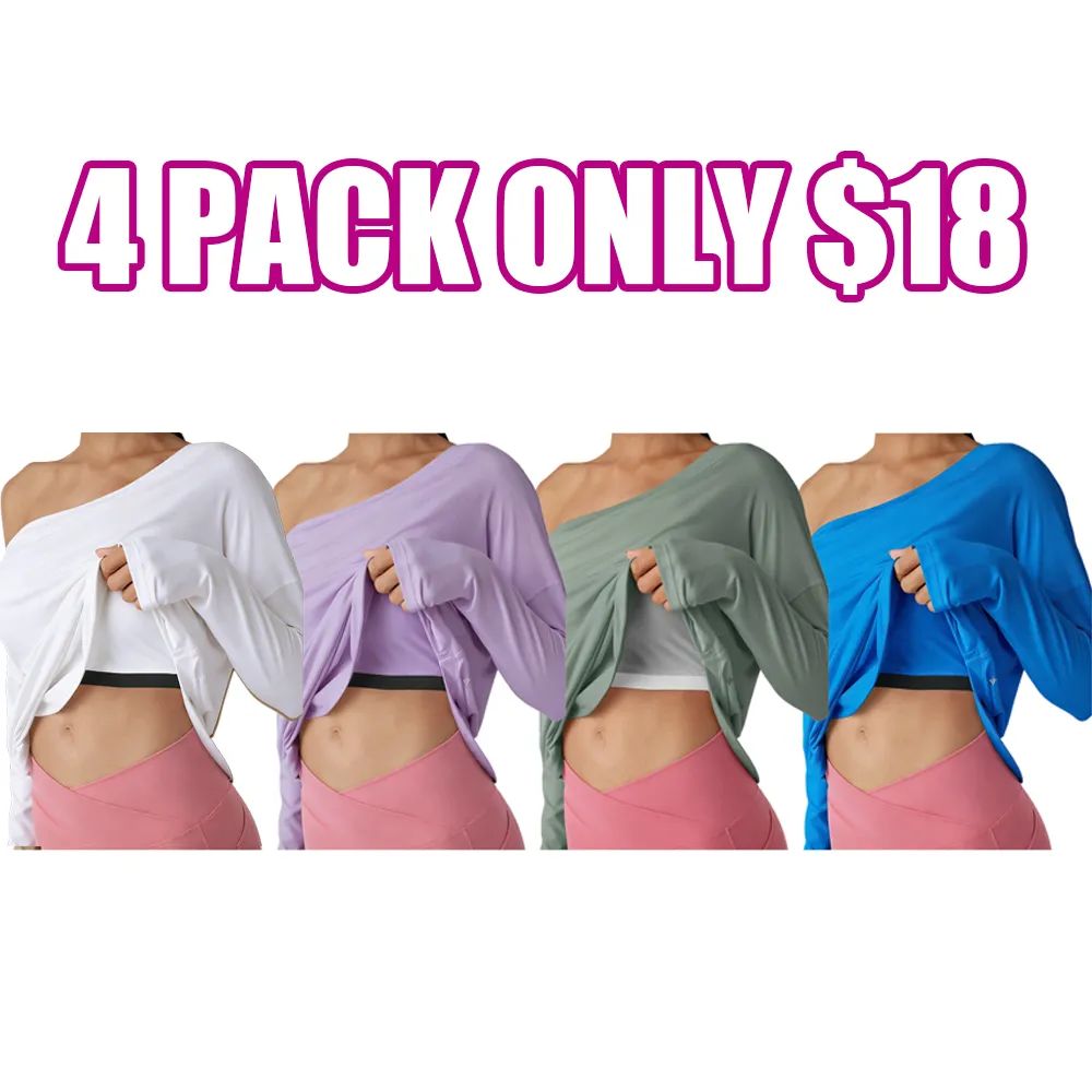 Single-shoulder thumbhole quick-drying yoga sports top