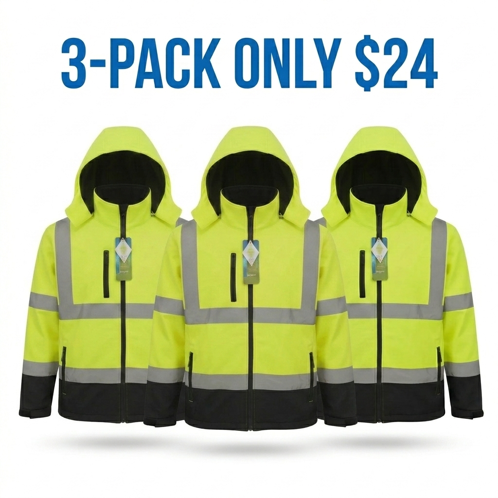 Men's ANSI/EN Certified Hi-Vis Waterproof Fleece Work Jacket