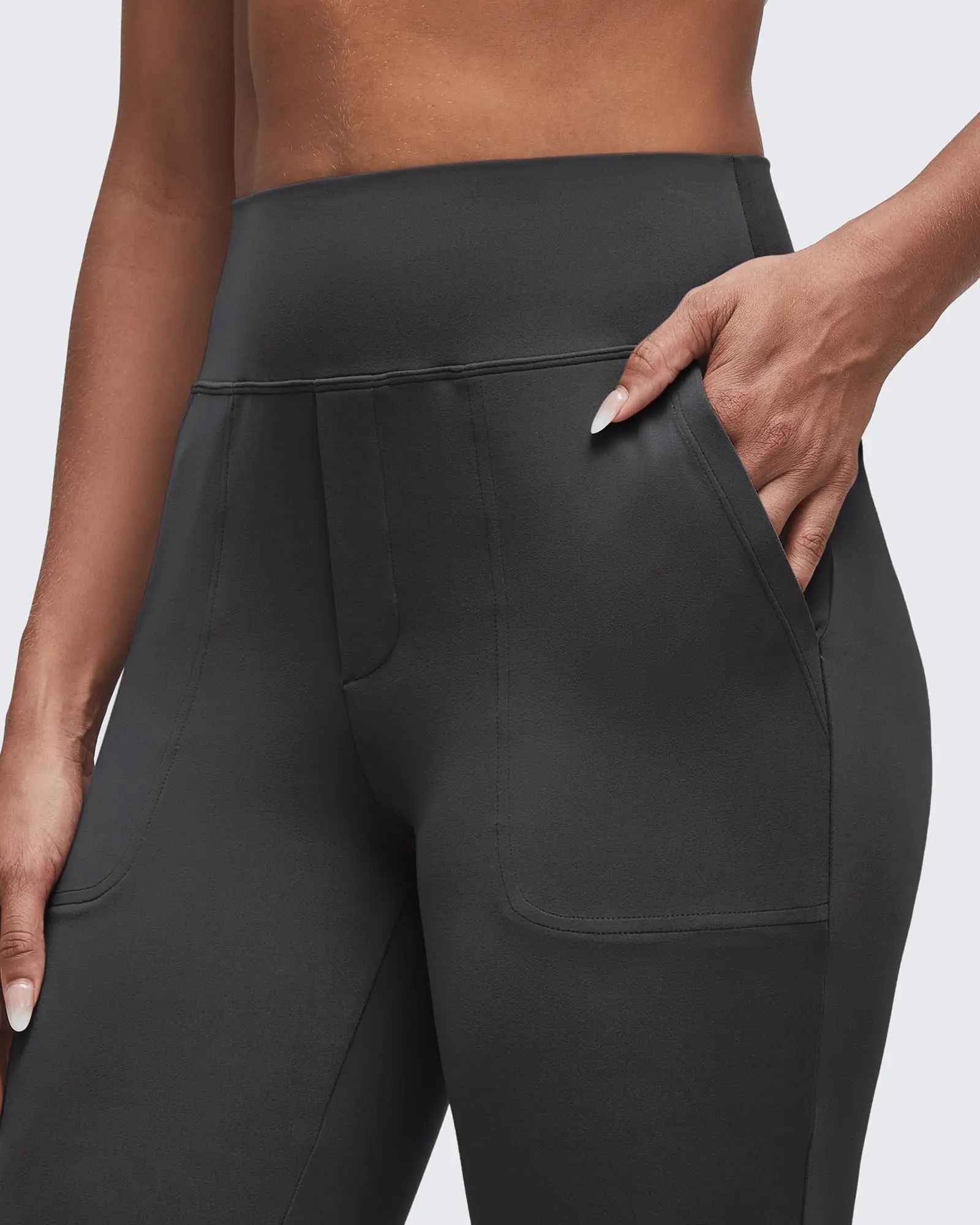 Women's Flared Leg Pants - High-Waisted Bootcut Leggings for Women