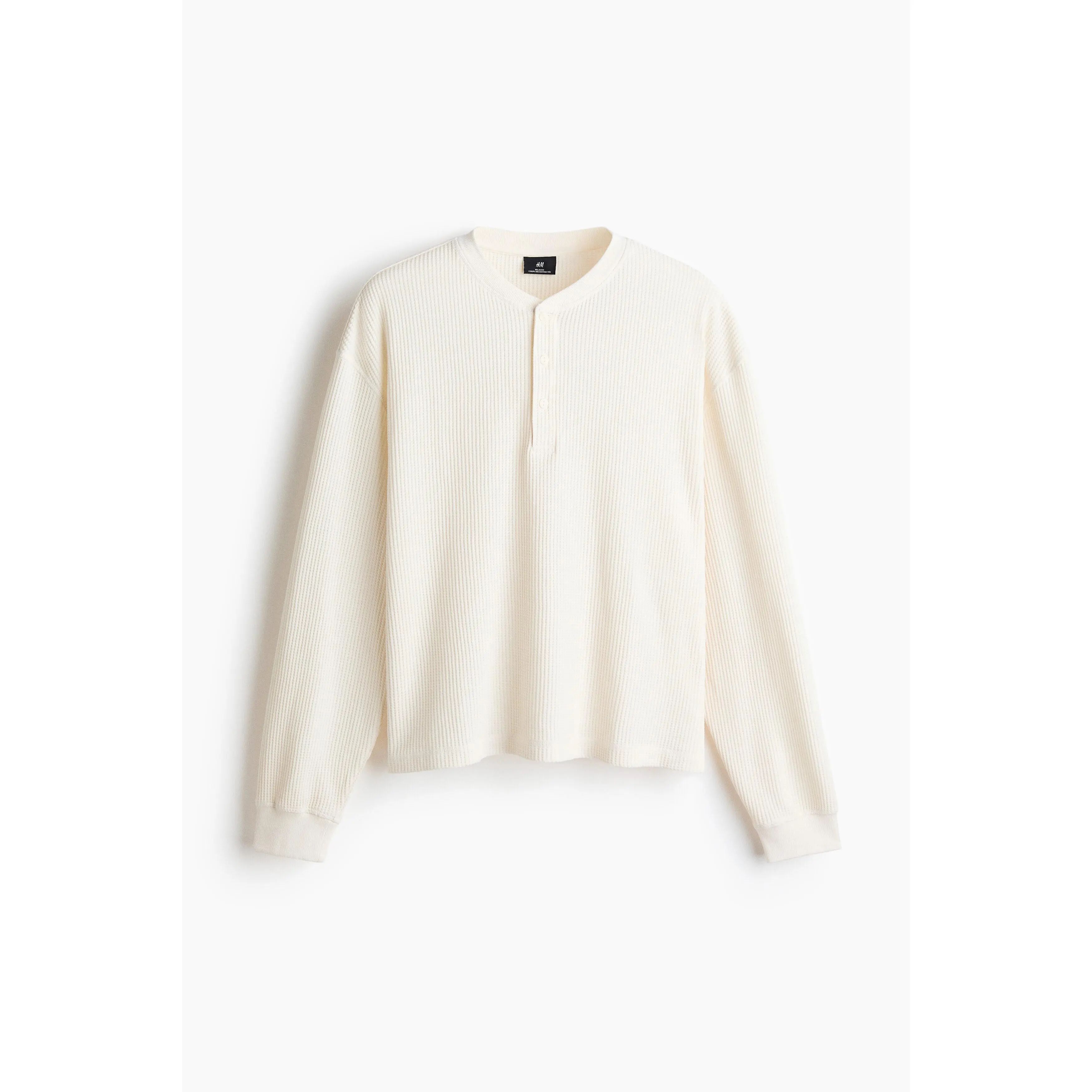 Men's Classic Regular Fit Waffle Knit Henley Top