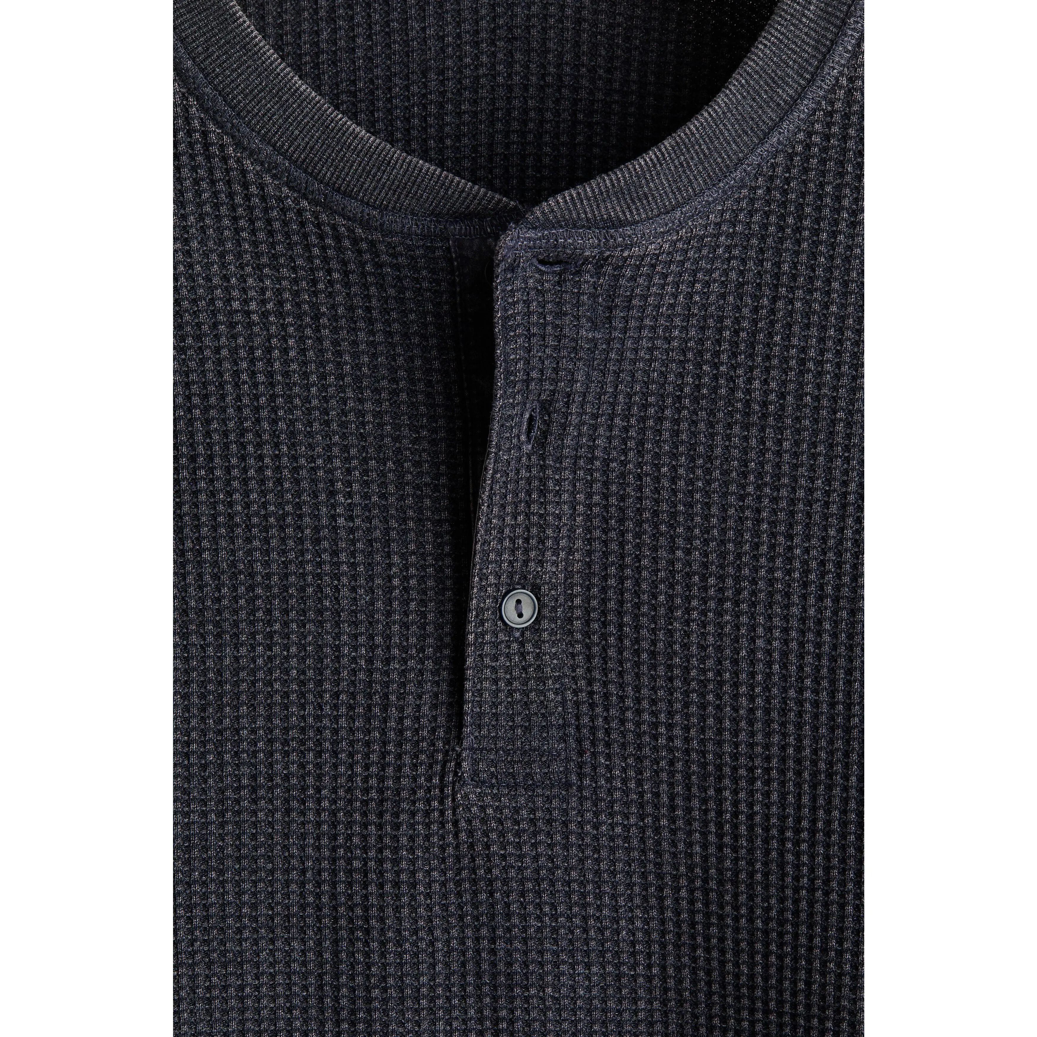 Men's Classic Regular Fit Waffle Knit Henley Top