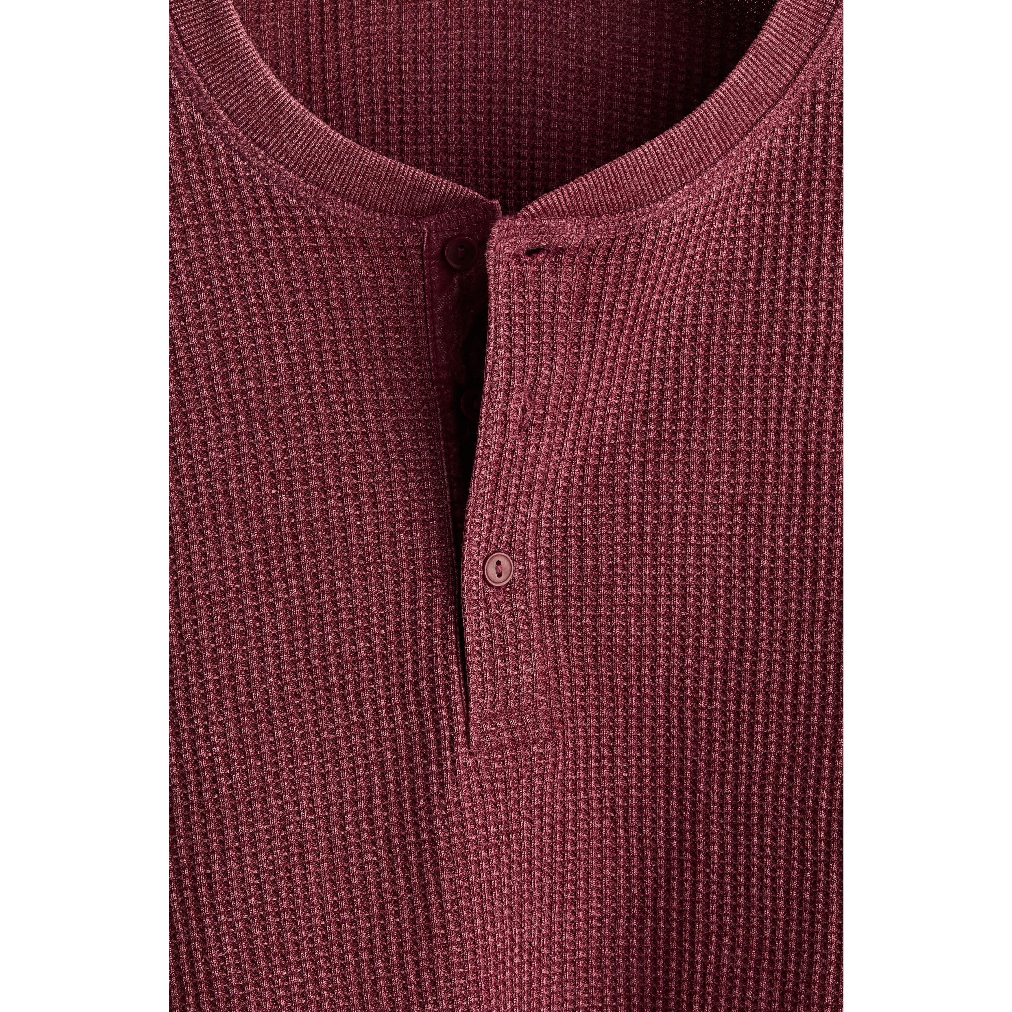 Men's Classic Regular Fit Waffle Knit Henley Top