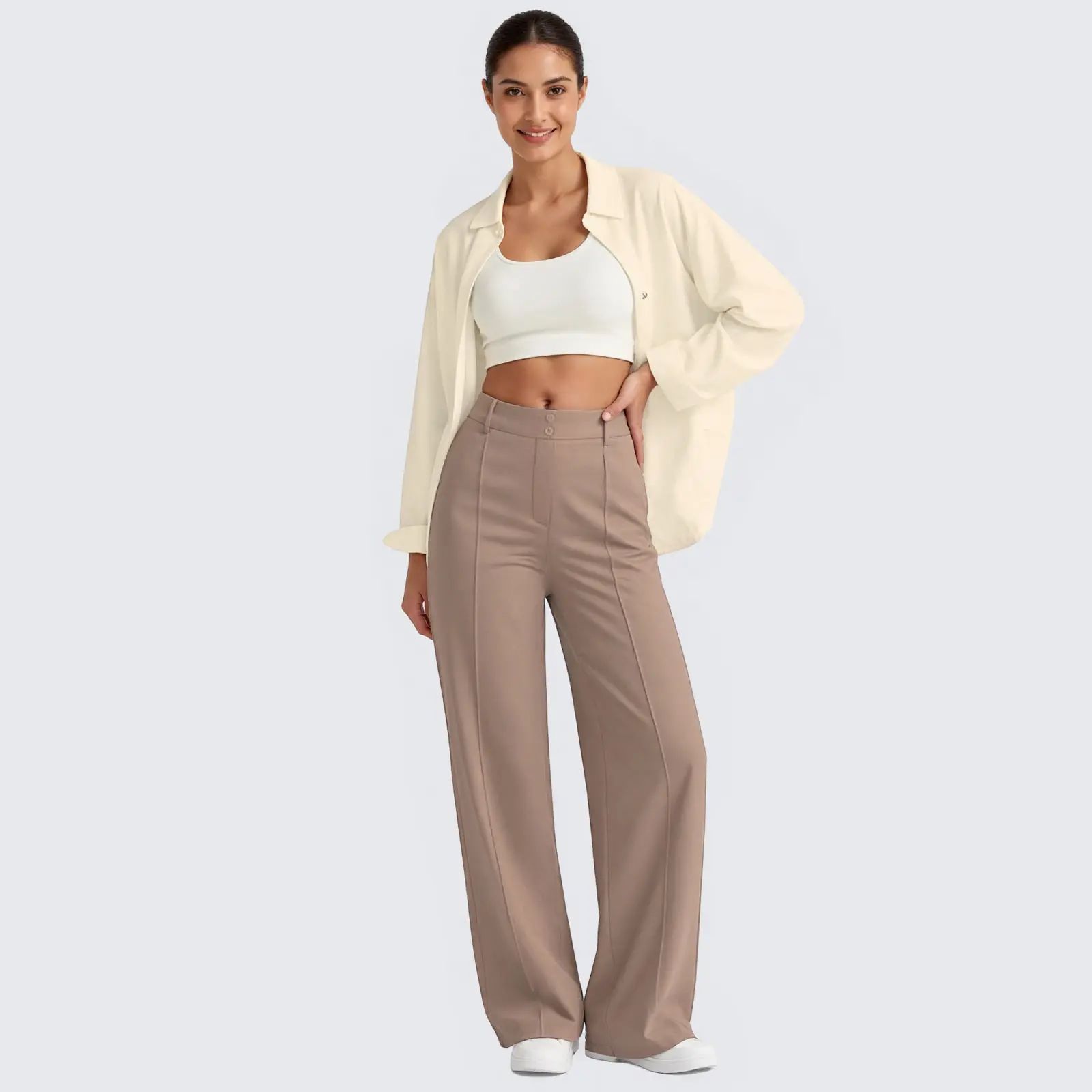 Women's High-Rise Straight Leg Ponte Pants