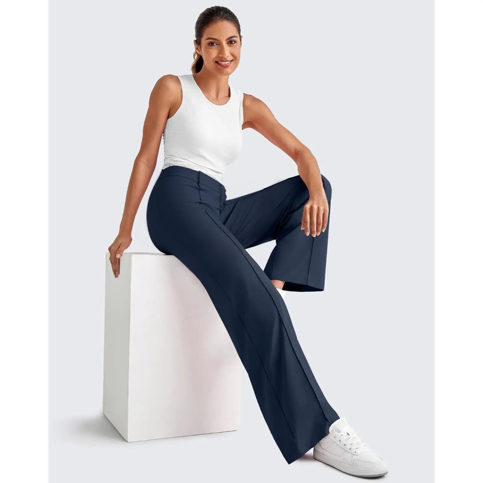 Women's High-Rise Straight Leg Ponte Pants
