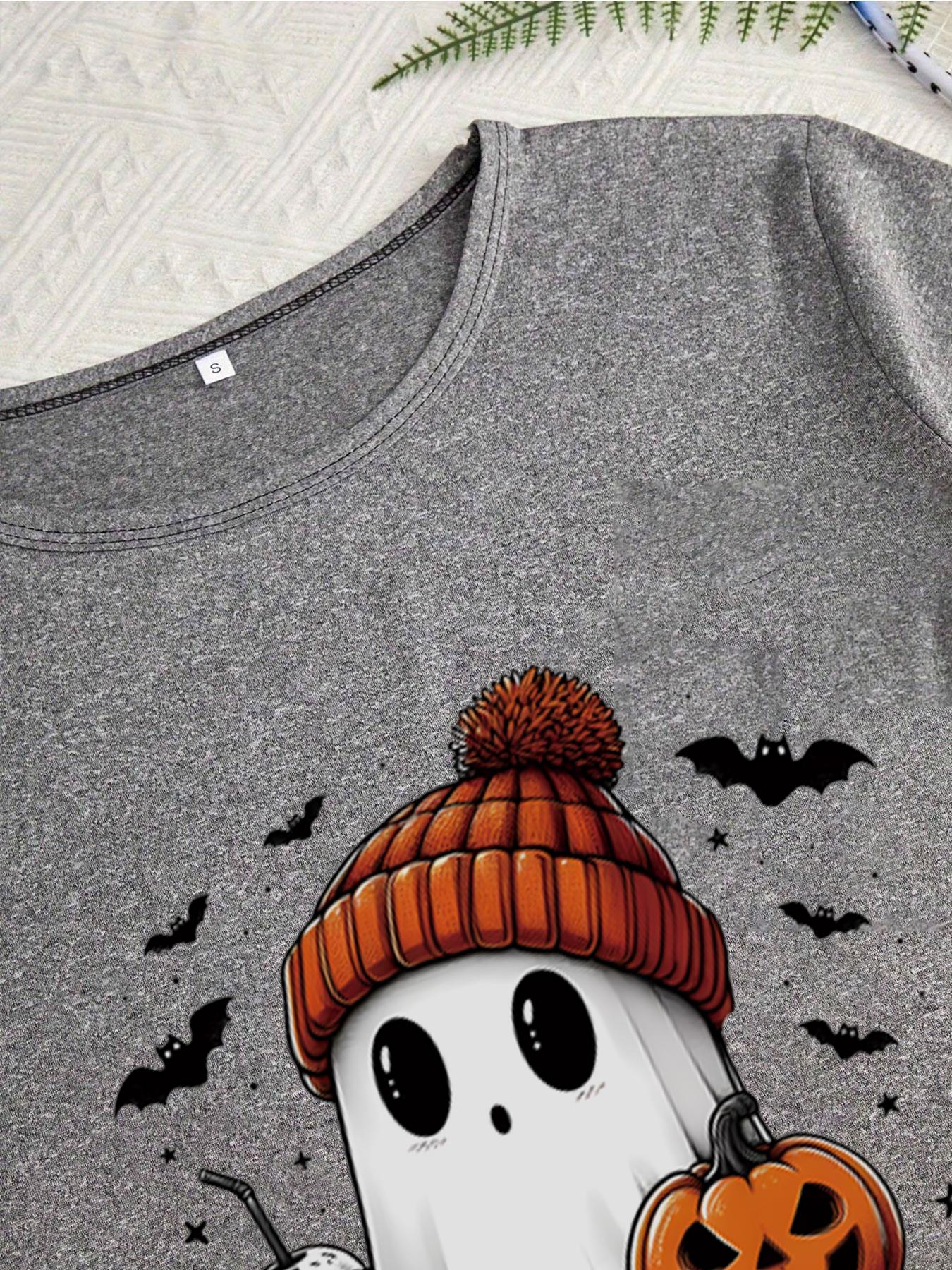 🎃 Women's Halloween Ghost Pumpkin Print Pajama Set
