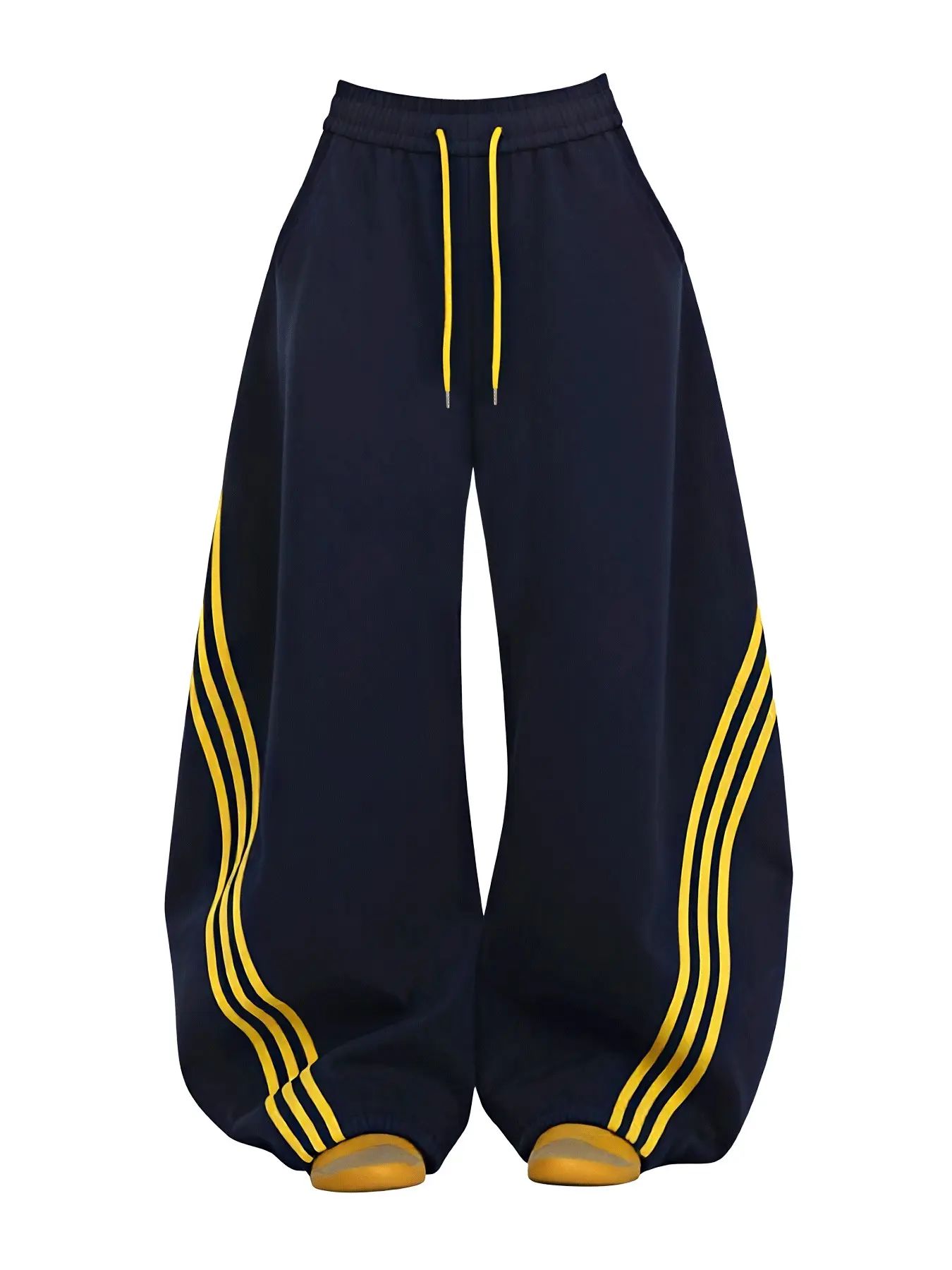 Women's Retro Three-Stripe Colorblock Wide Leg Pants