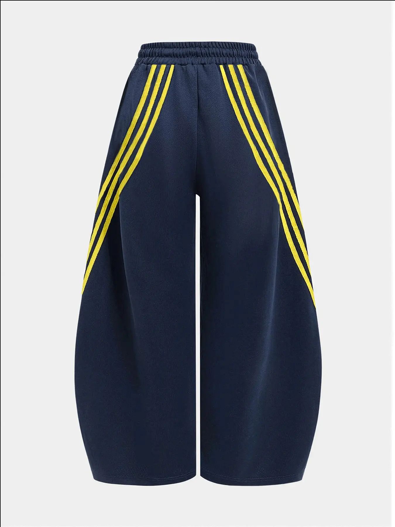 Women's Retro Three-Stripe Colorblock Wide Leg Pants