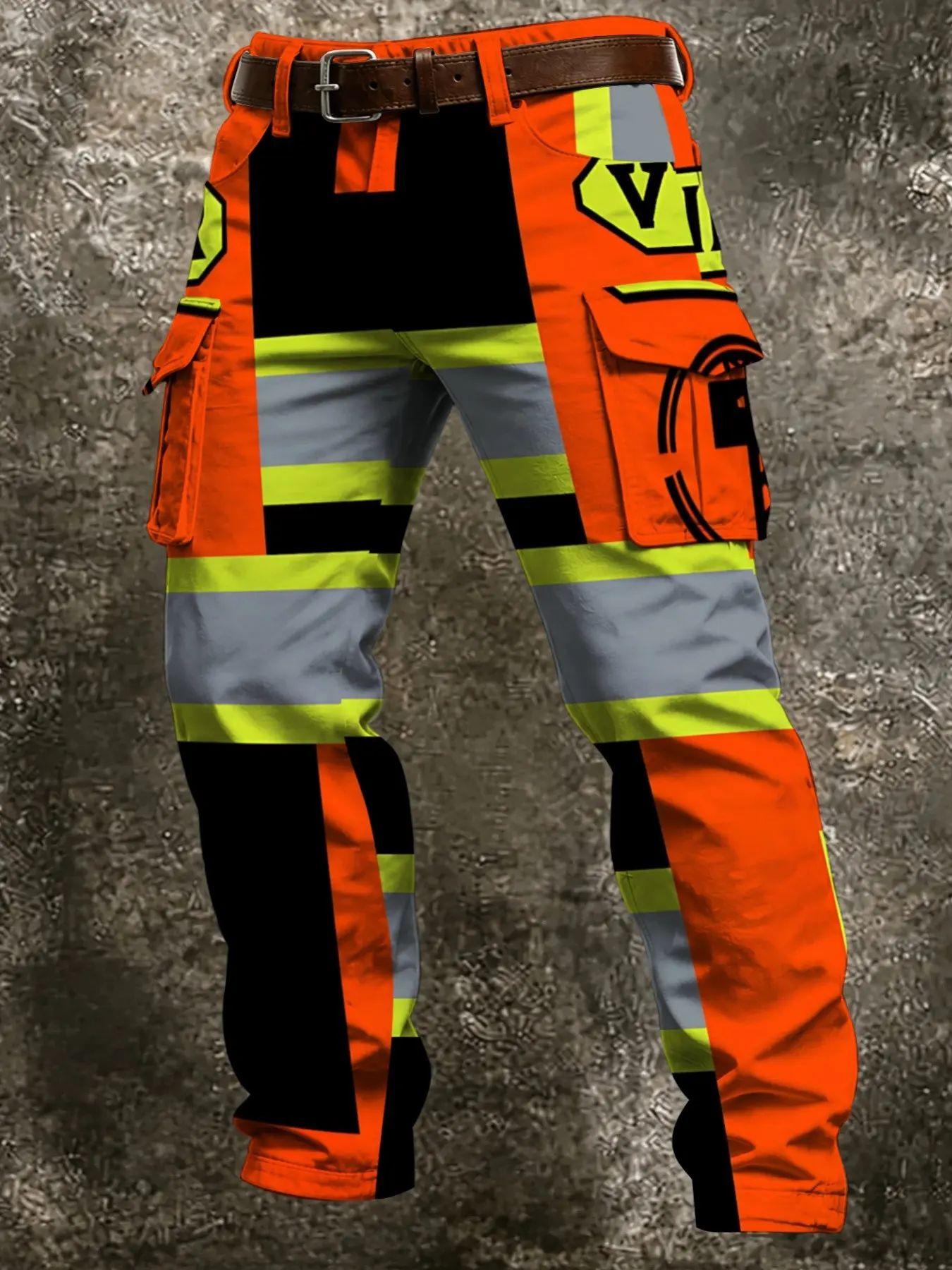 🦺 High-Visibility Full Print Cargo Pants