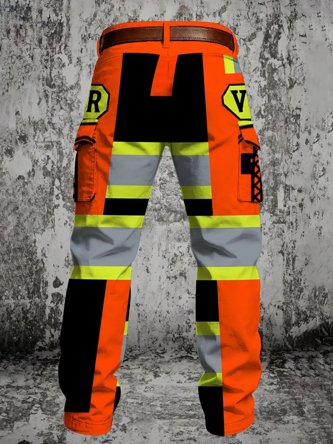 🦺 High-Visibility Full Print Cargo Pants