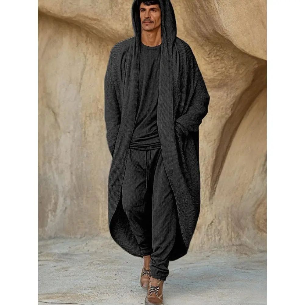 Men's Minimalist 3-Piece Waffle Knit Loungewear Set