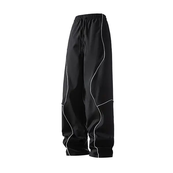 Men's Lightweight Striped Summer Pants – Casual Loose Fit Breathable Long Pants
