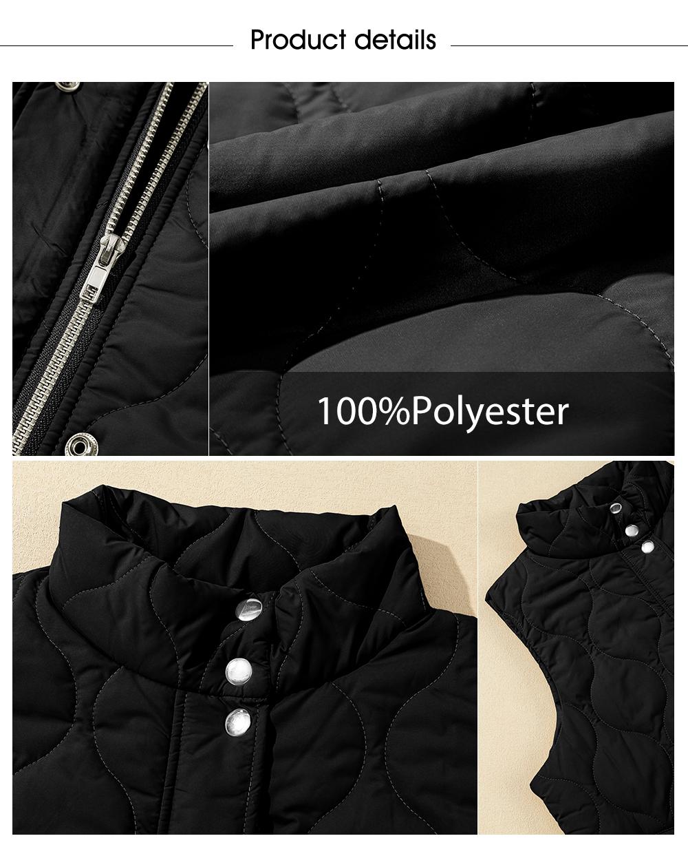 EVALESS Women's Casual Puffer Vest Oversize Lightweight Quilted Jacket Button Zip Up Stand Collar Sleeveless Coat Outerwear 2026 Fashion Green Cozy Boyfriend-Style Winter Outfits  Deals For You Days summer outfits,back to school,back to school shopping Co