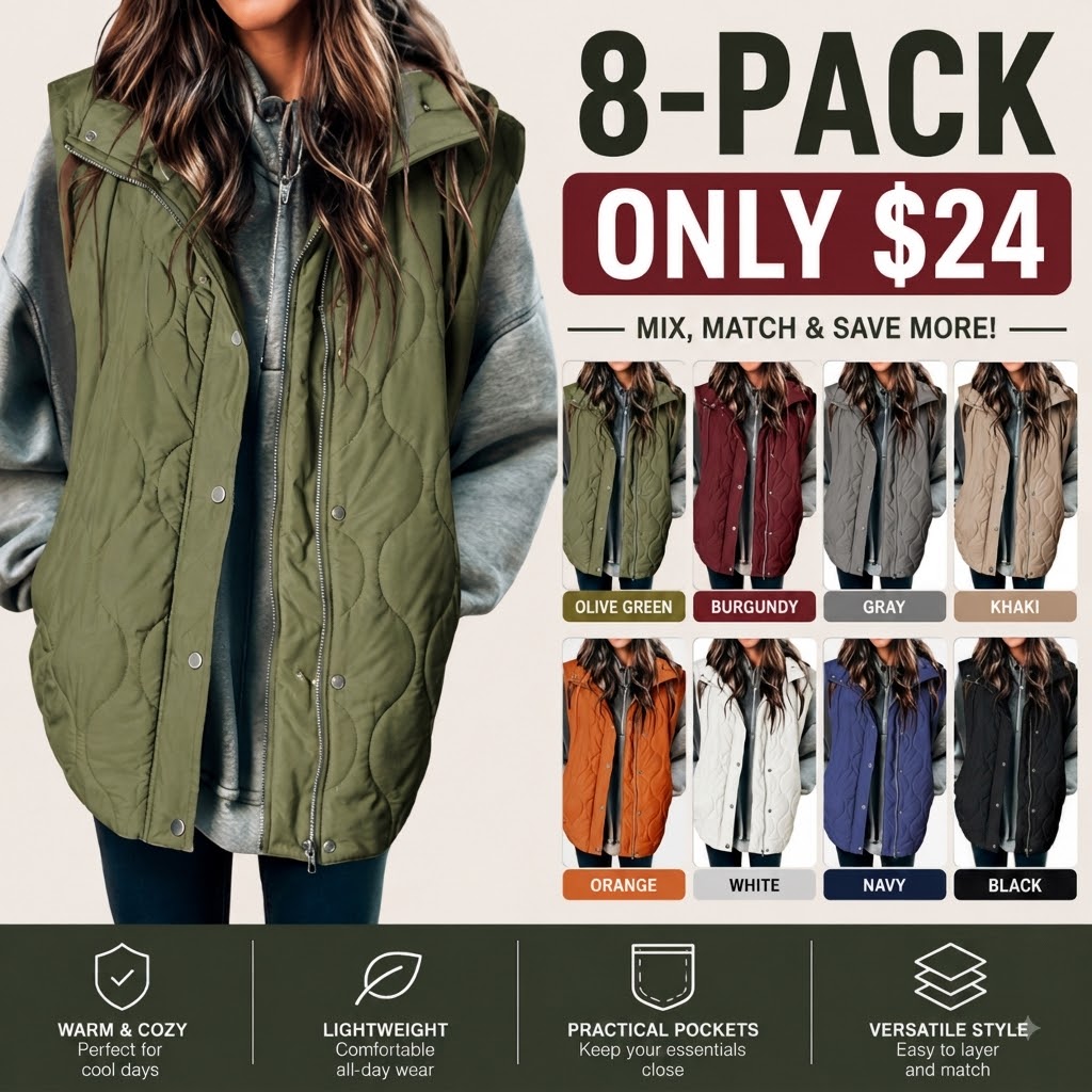 Women's Oversized Quilted Puffer Vest