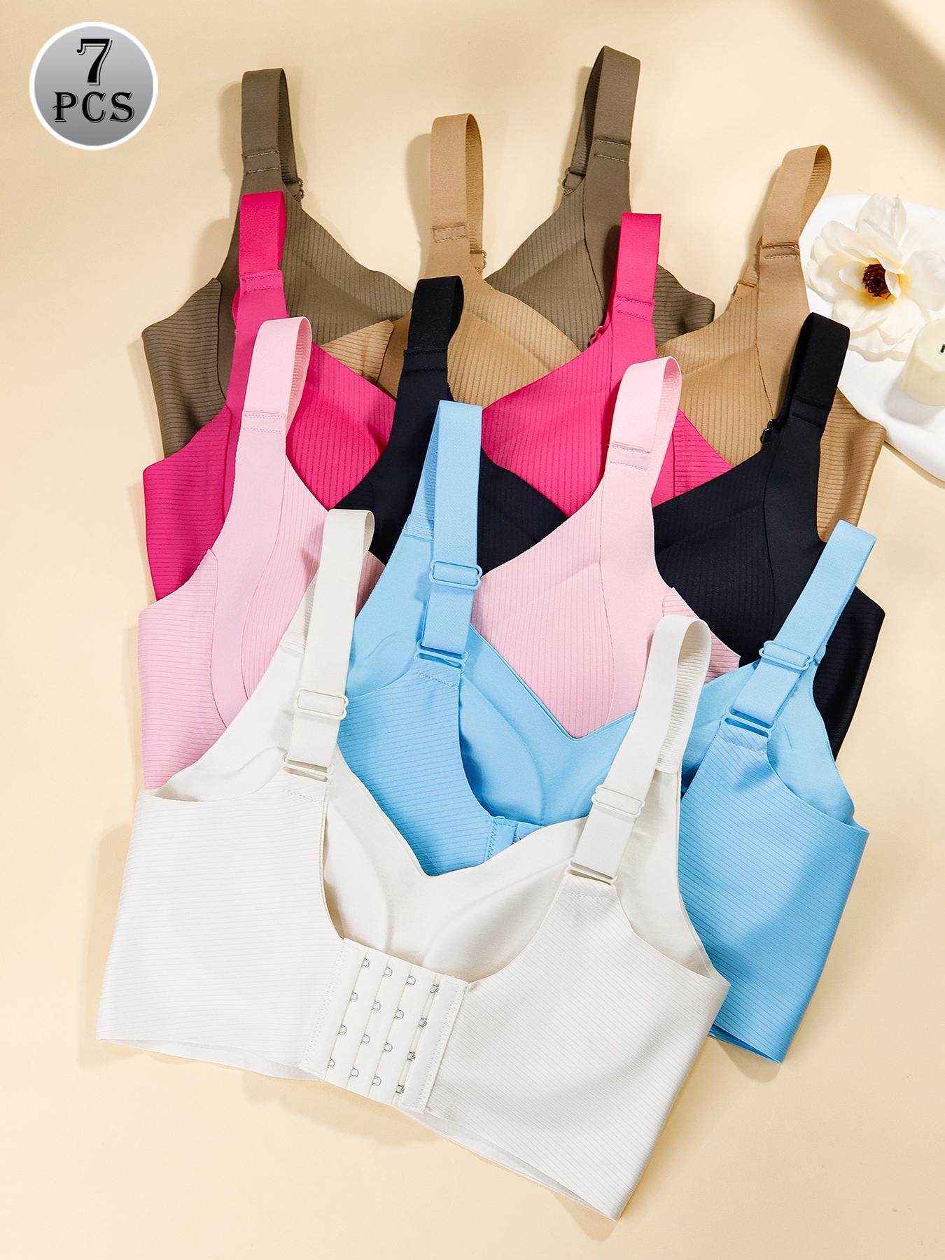 Women's Solid Wireless Bra, ComfortableBreathable Push Up Bra, Softness Lightweight,Lingerie for All Seasons, Pushbra