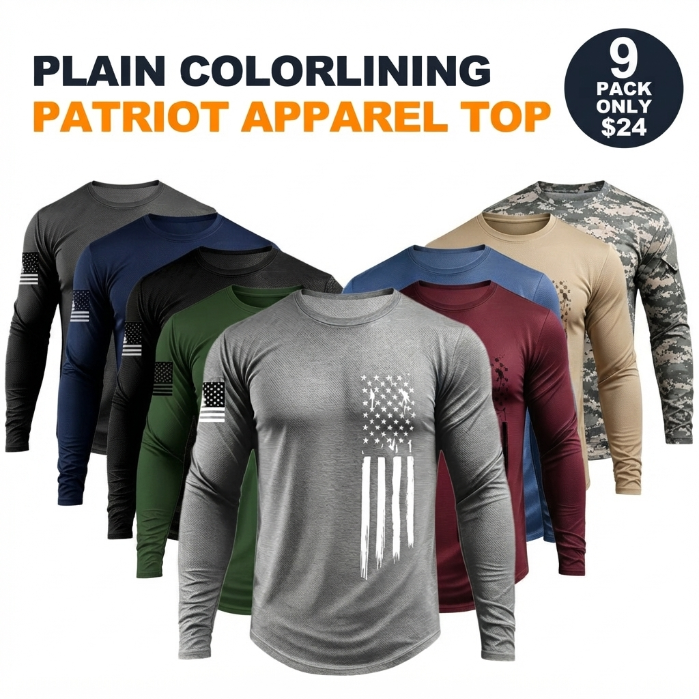 Men's 5-Piece Long Sleeve Athletic Apparel Shirt