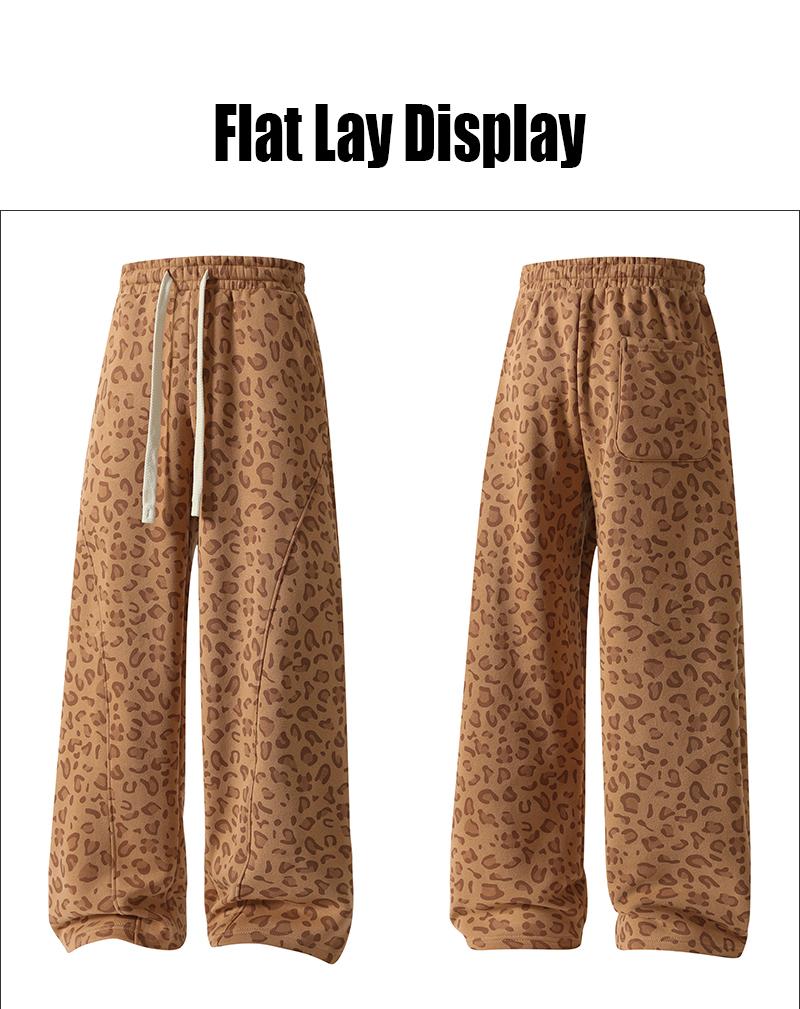 Men’s leopard-print casual trousers with side pockets, lightweight and breathable soft fabric, loose comfortable casual sweatpants, ideal for daily wear and all-year running Men’s leopard-print casual trousers with side pockets, lightweight and breathable soft fabric, loose comfortable casual sweatpants, ideal for daily wear and all-year running