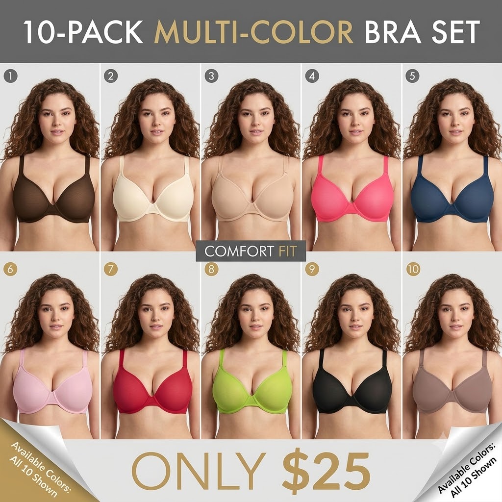 Women's Air Light Sheer Mesh Halter Bra – Unlined Full Coverage Underwire 5-Way Convertible Bra