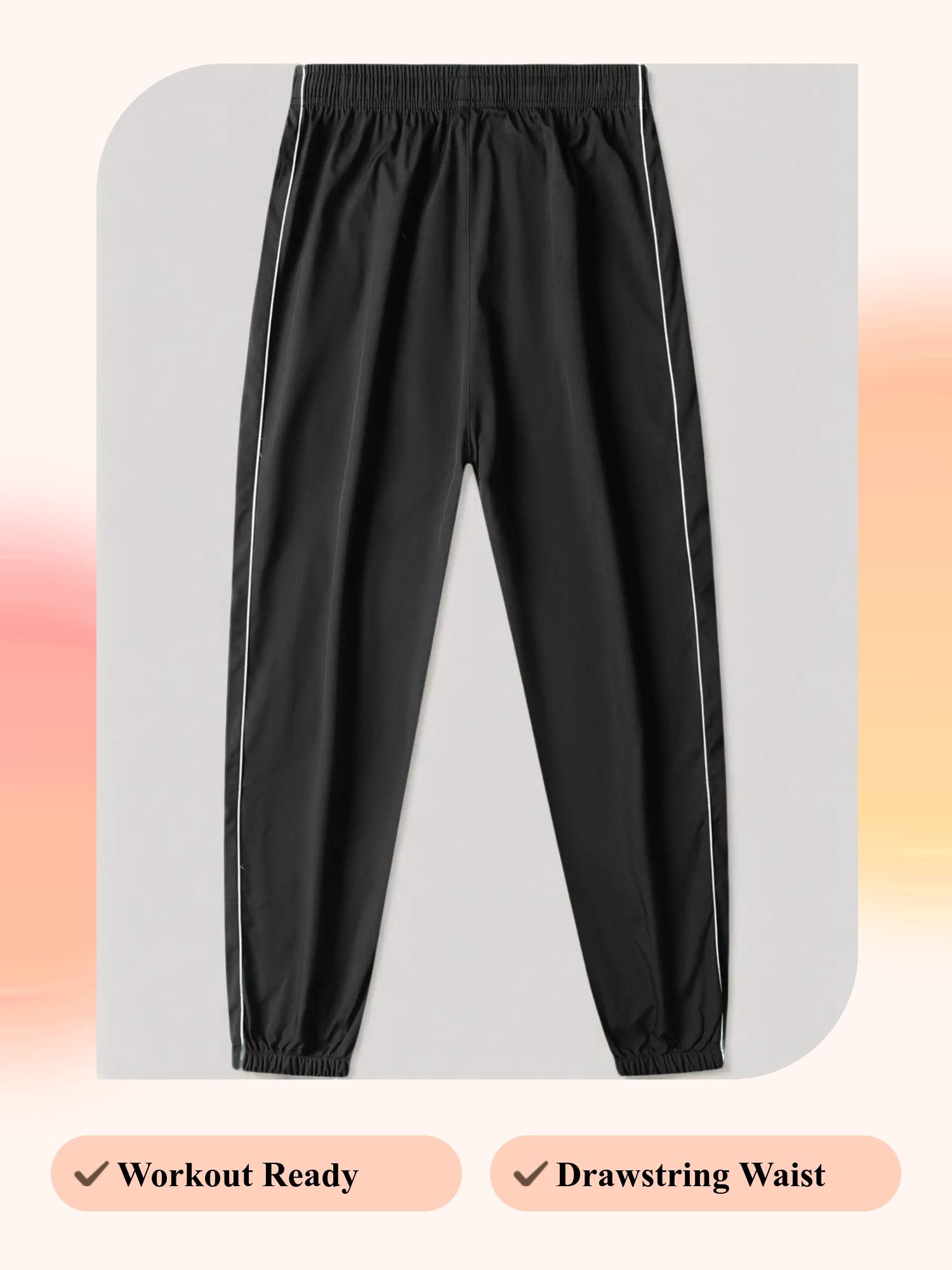 Men's Fashion Casual Jogger Pants, Side Striped Simple Style, Waist Drawstring Elastic Hem, Sports Jogging Pants for Exercise & Daily Wear, Athleisure Casual Bottoms