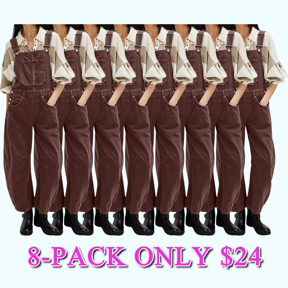 Women's Y2K Wide-Leg Denim Overalls