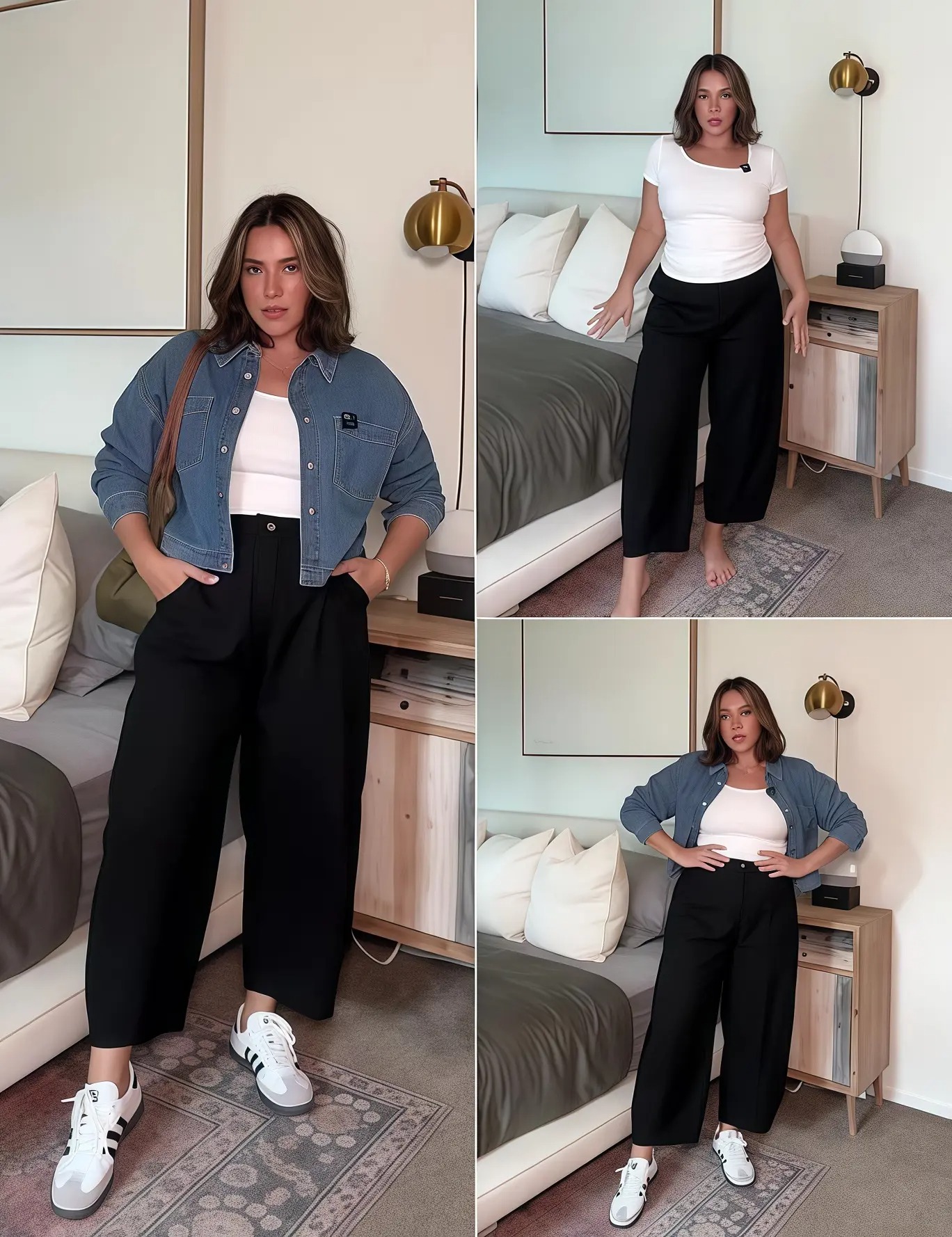 Women's High Waist Linen Blend Wide Leg Pants Casual Baggy Pull On Summer Trousers with Pockets & Zipper