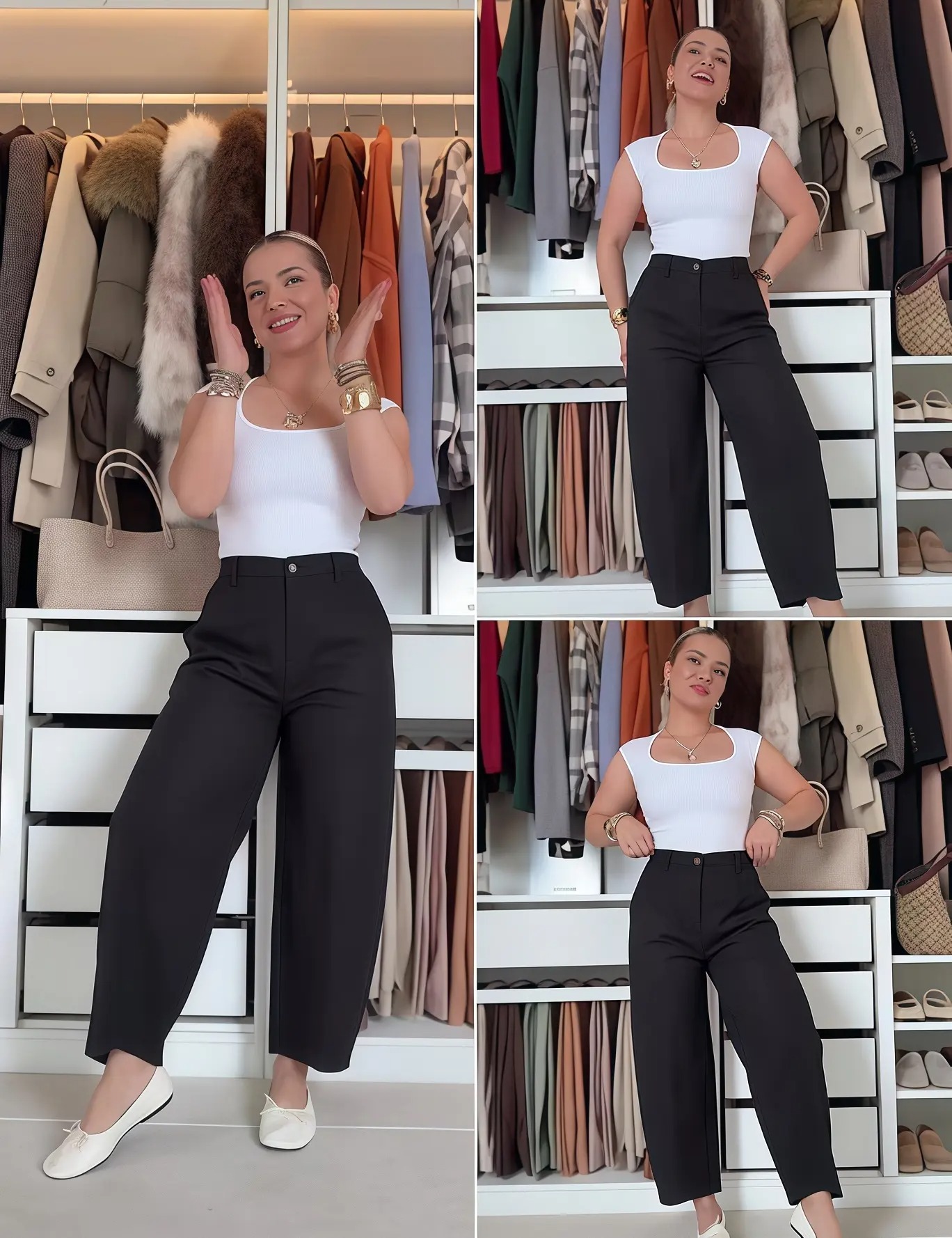 Women's High Waist Linen Blend Wide Leg Pants Casual Baggy Pull On Summer Trousers with Pockets & Zipper