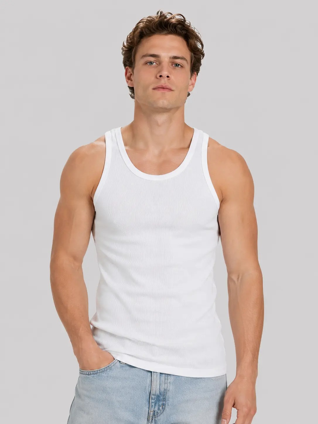 12 Pack Men's Ribbed Cotton Tank Tops Soft Stretch Sleeveless A-Shirts, Casual Everyday & Gym Basic Undershirts