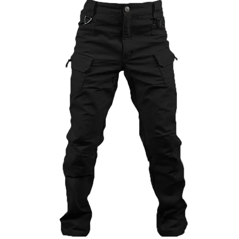 Men's Lightweight Straight Leg Cargo Pants Durable Casual Outdoor Pants with Zipper Pockets