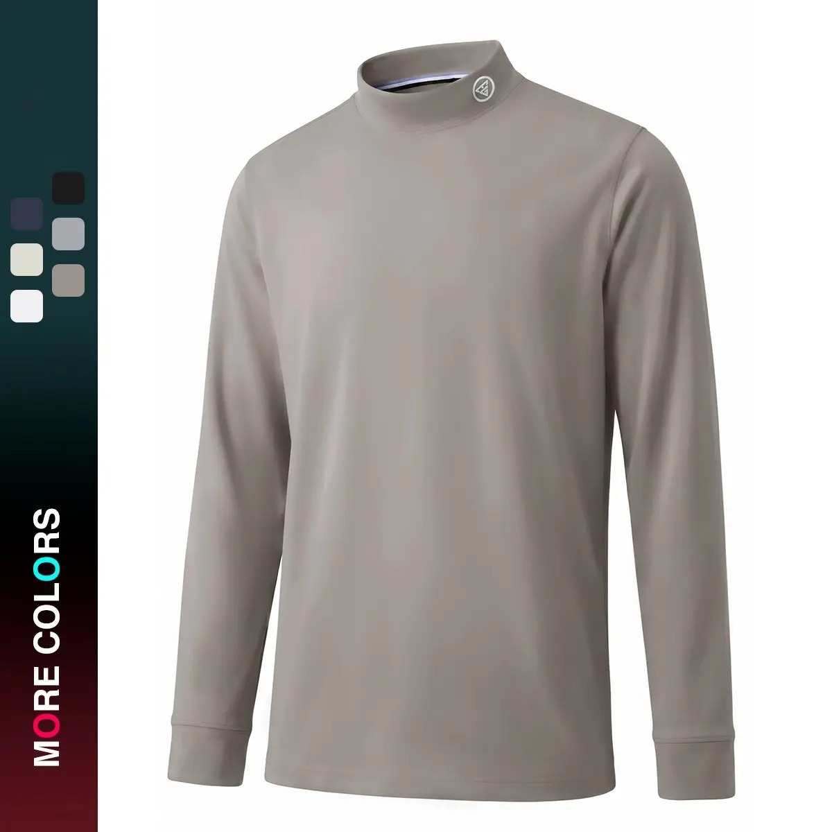 Men's Heather Mock Neck Thermal Long Sleeve Top, Basic Soft Undershirt Knit Sweater for Golf & Daily Casual Wear