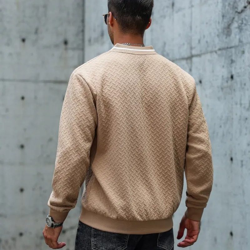Men's Plain Varsity Bomber Jacket Lightweight Zip‑Up Stand Collar Coat Fitted Long Sleeve Outerwear
