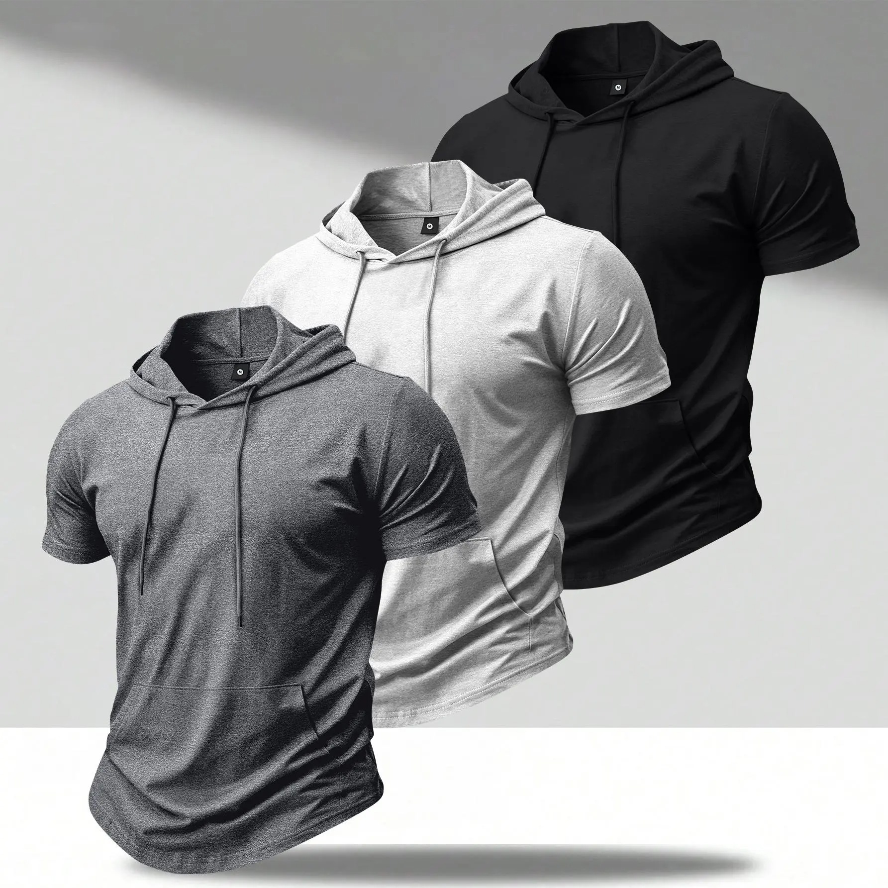 Men's Lightweight Short Sleeve Hooded T-Shirt