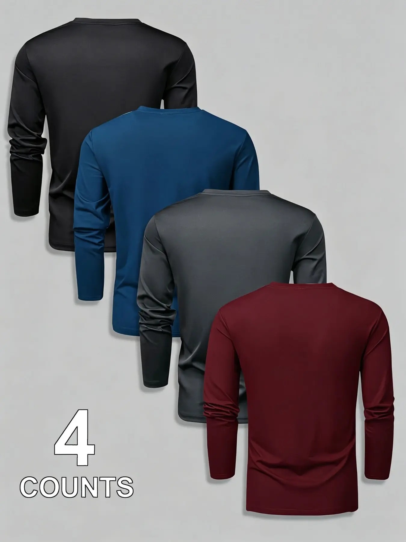 Men's Bull Head Print Long Sleeve T-Shirt, Breathable Athletic Casual Workout Tops