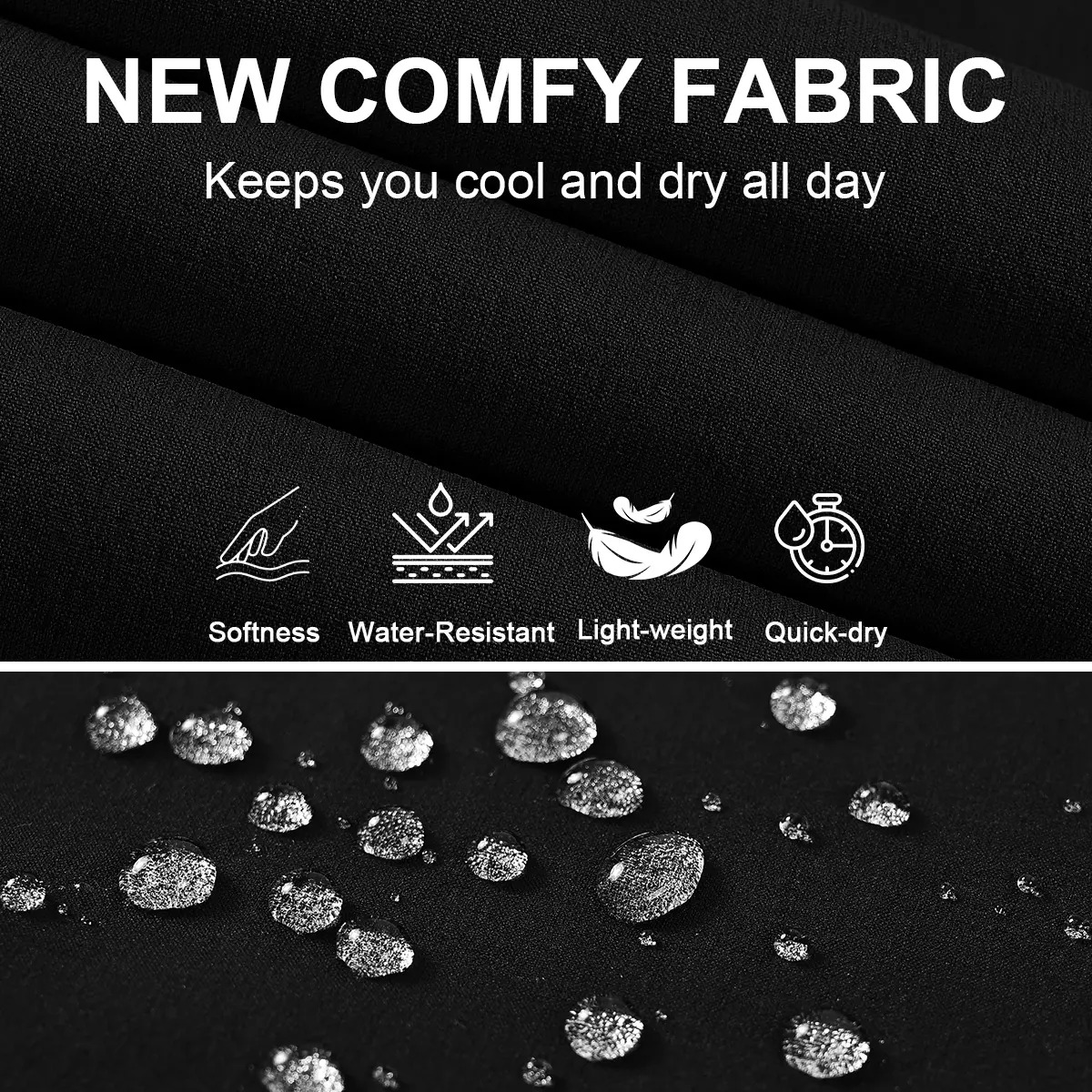 Men's Straight Fit Button Golf Pants Lightweight Quick Dry Stretch Business Casual Work Trousers