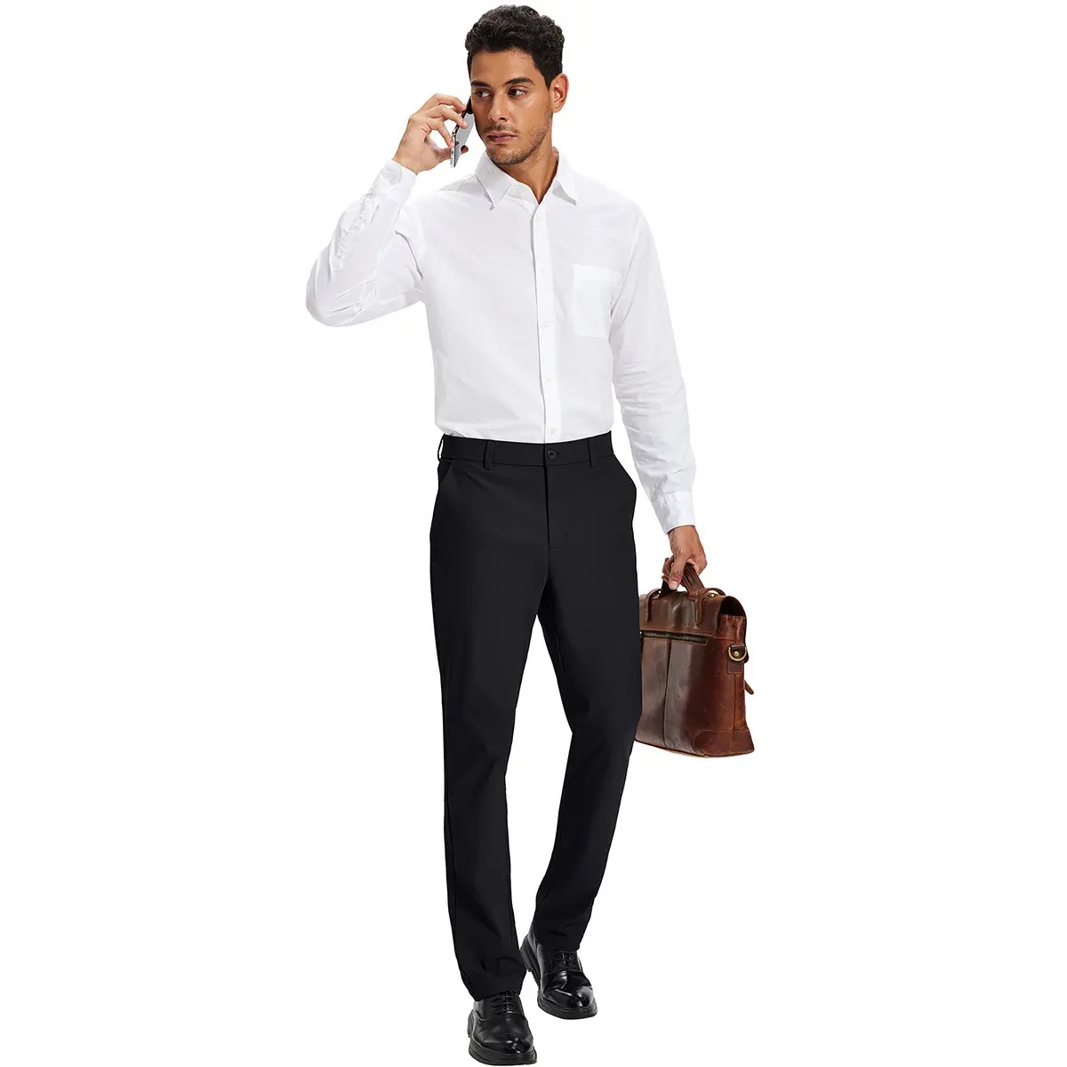 Men's Straight Fit Button Golf Pants Lightweight Quick Dry Stretch Business Casual Work Trousers