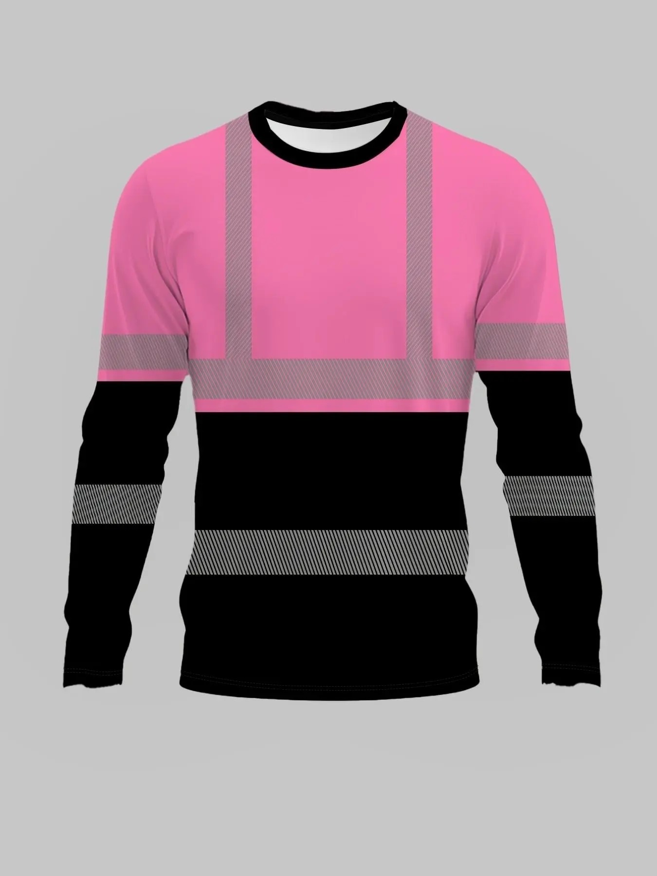Men's Color Block Striped Long Sleeve T-Shirt Casual Streetwear Crew Neck Tops