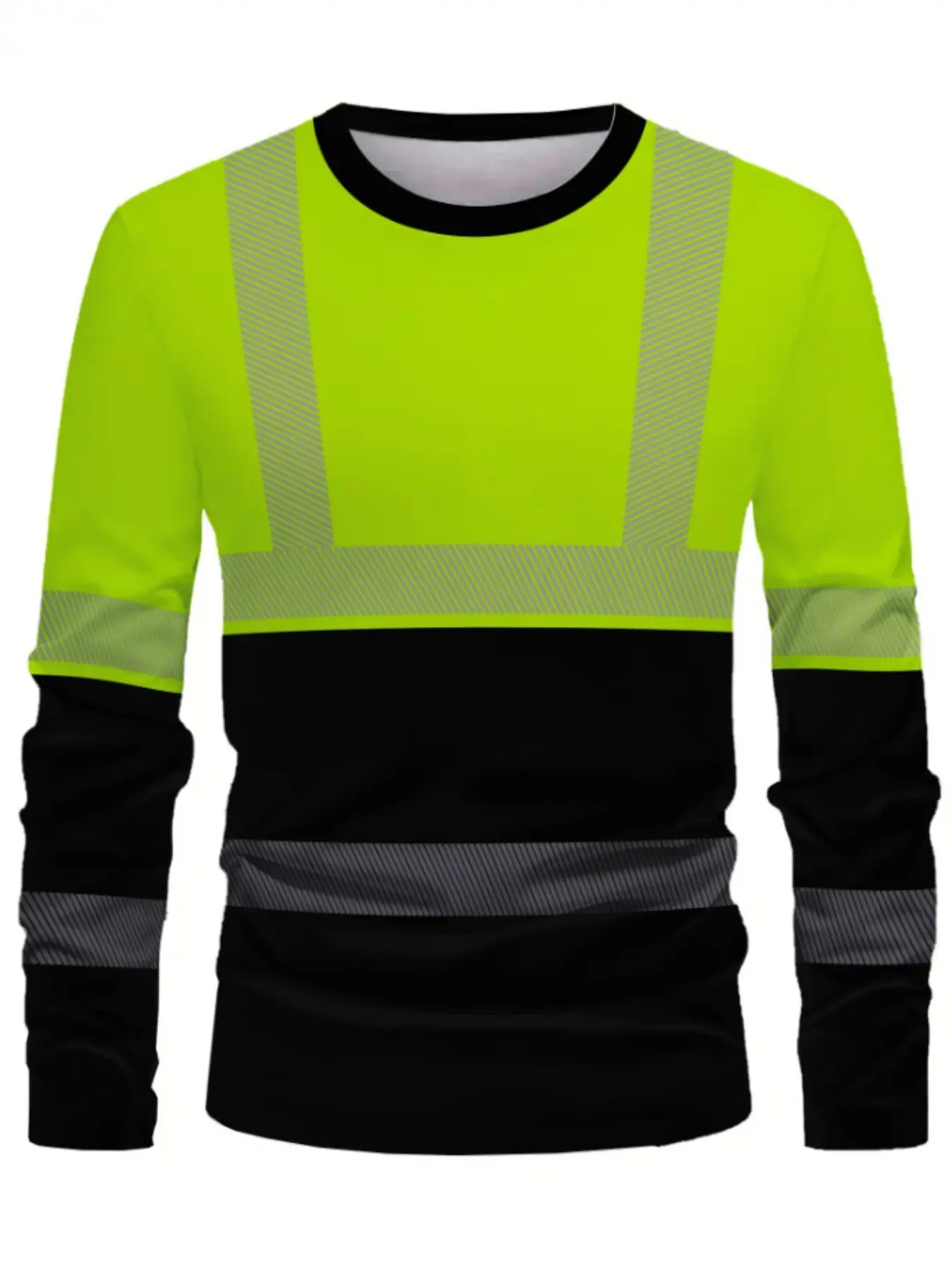 Men's Color Block Striped Long Sleeve T-Shirt Casual Streetwear Crew Neck Tops