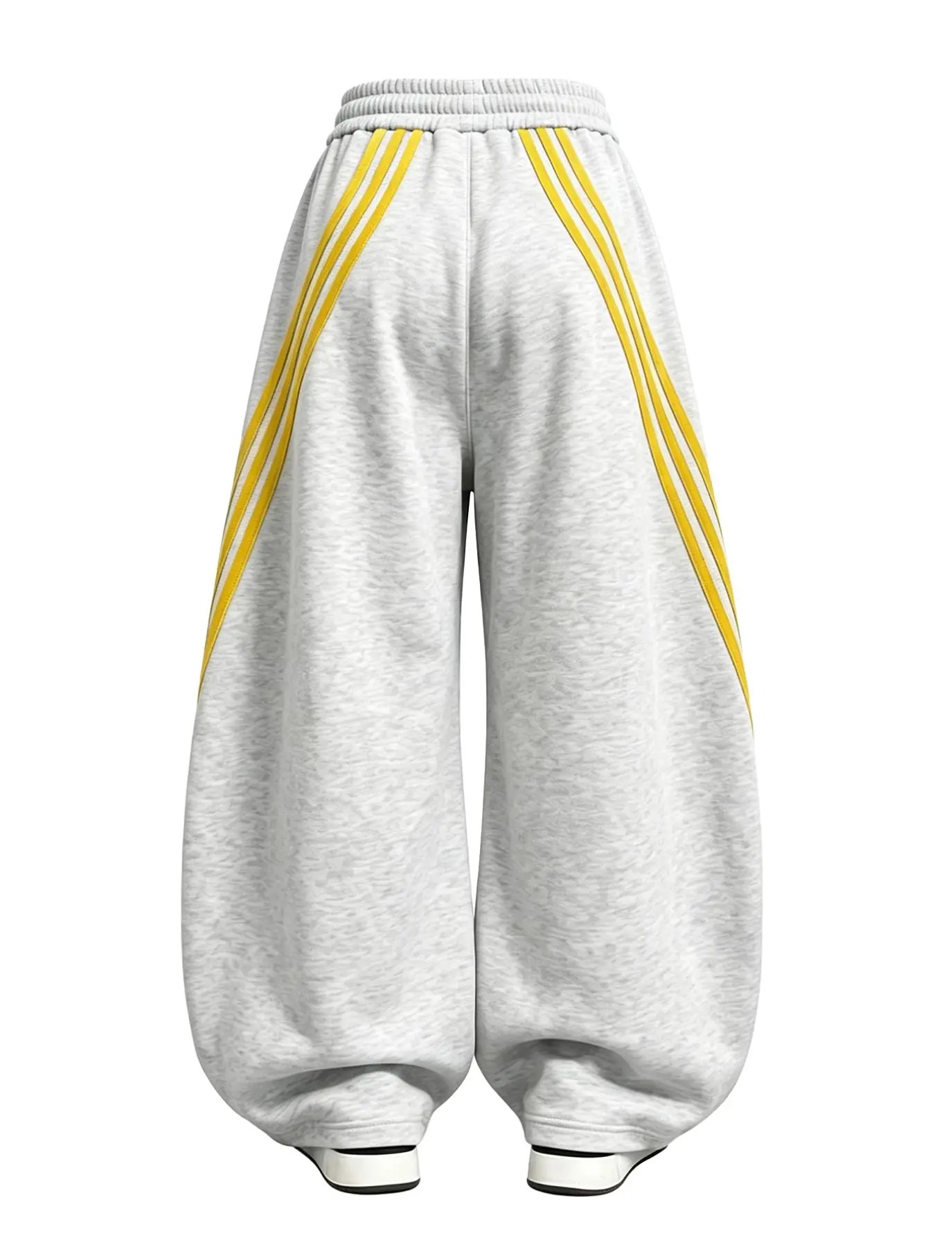 Women's Retro Three Stripes Colorblock Wide Leg Pants Casual Waist Tie Long Pants